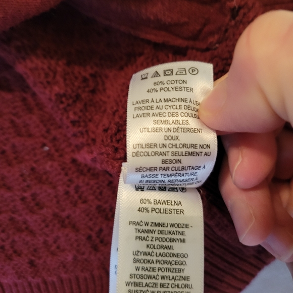 Aspen Burgundy Full Zip Sweater Size S - Picture 10 of 11